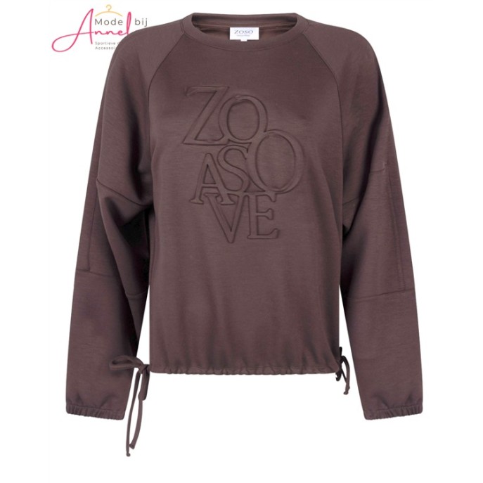 Sweater tekst 3D - Espresso